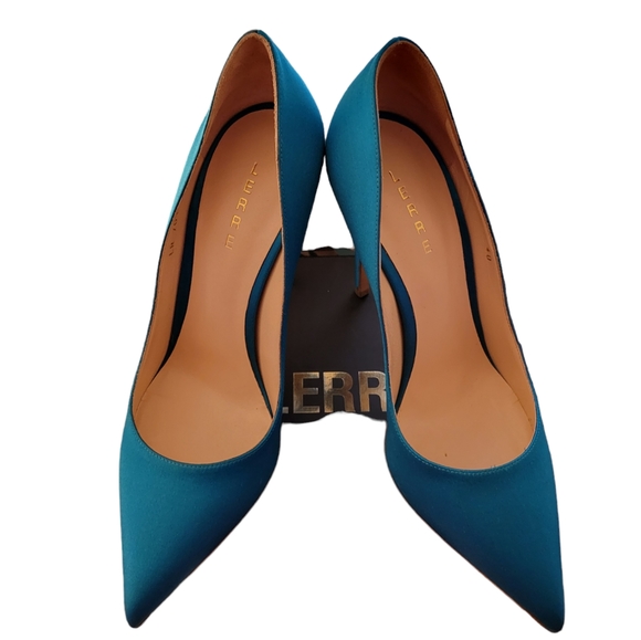 LERRE Blue Satin Pumps - Picture 1 of 4